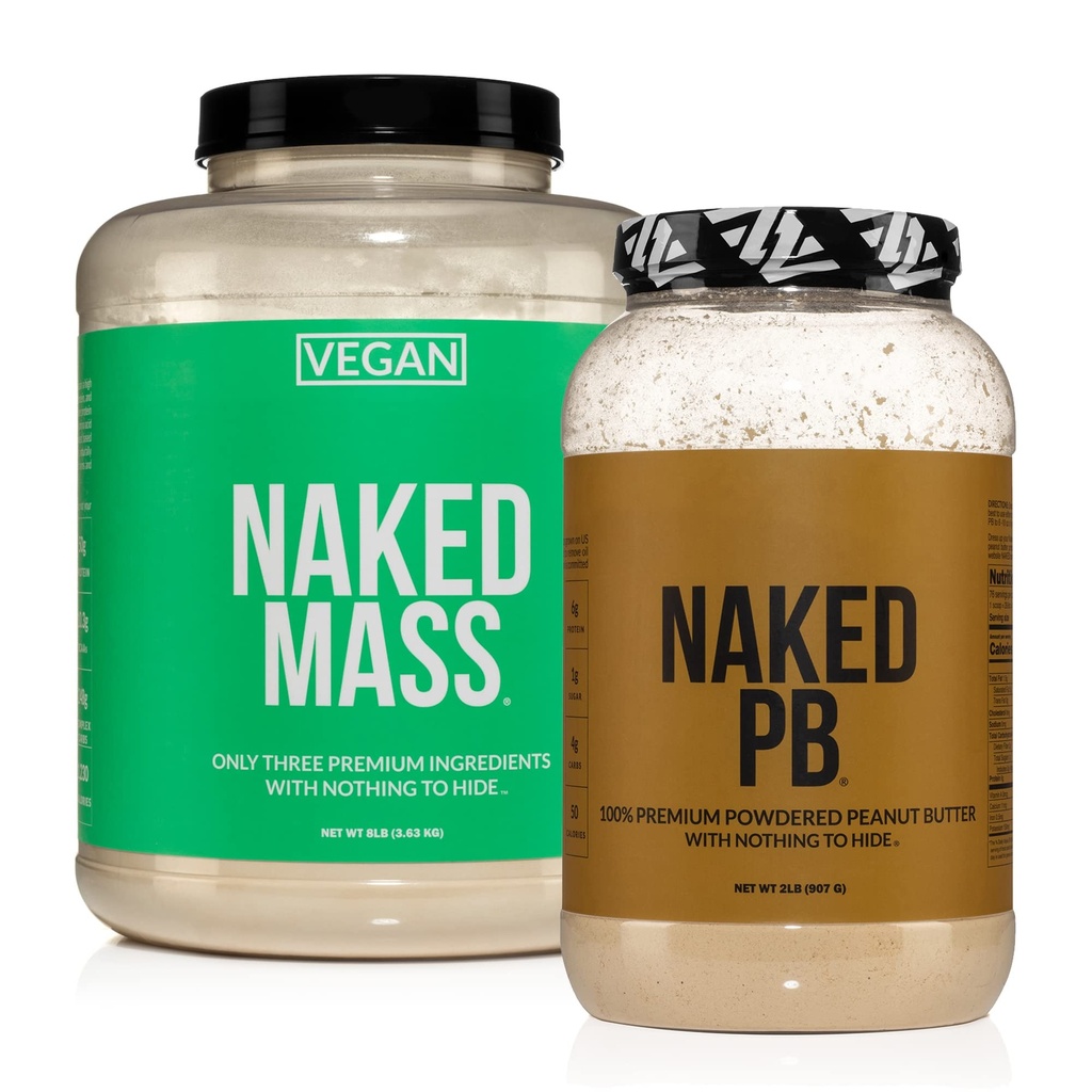 NAKED 无豆蛋白盒: 8LB Vegan 质量和 2LB PB
