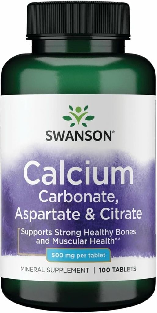 Swanson 钙 (Carbonate Apartate & Citrate) 500 毫克 100 标签