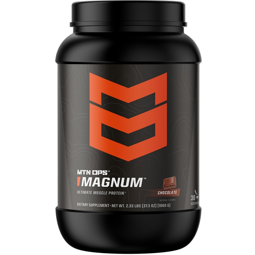 MTN OPS Magnum 巧克力蛋白粉,23g Whei 隔热蛋白和牛奶蛋白配有BCAAs,零糖和Gluten 免费30-Serving Tub