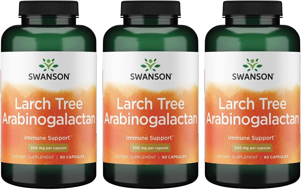 Swanson Ultra Larch 树叶藻类500 mg 90 Caps 3 包装
