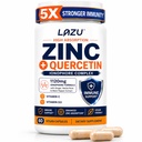 Lazu Virocin - 锌补充剂 - 锌电离层 - 锌、维生素C、维生素D3 - 强化免疫支持和快速吸收 60 Capsules