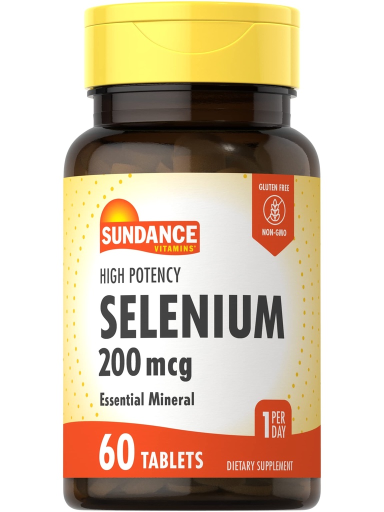 Sundance Selenium 200mcg → 60块板块 → 高概率公式 → 蔬菜、非GMO和Gluten免费基本矿物补充剂