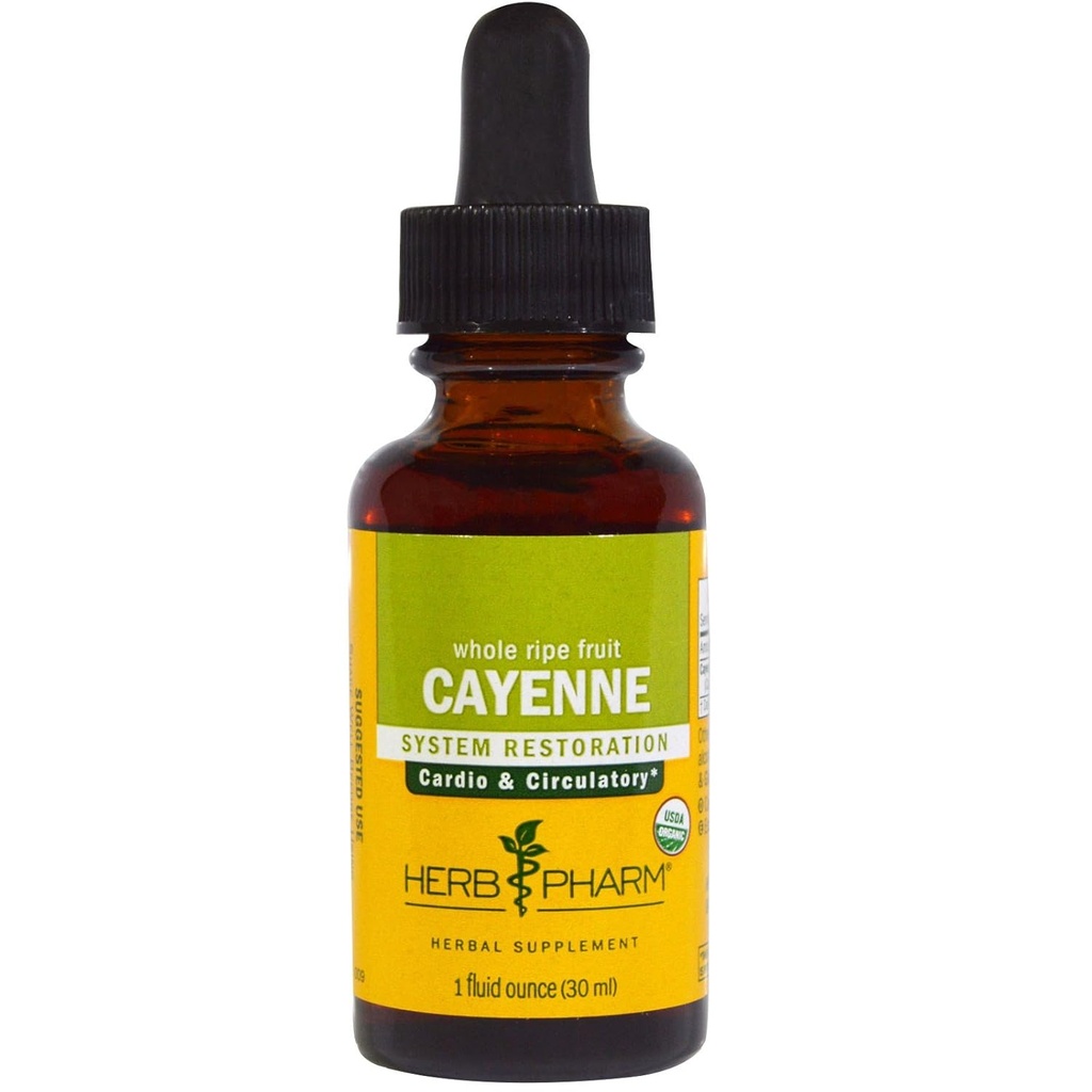 HERB PHARM 有机Cayenne 提取器, 1 FZ