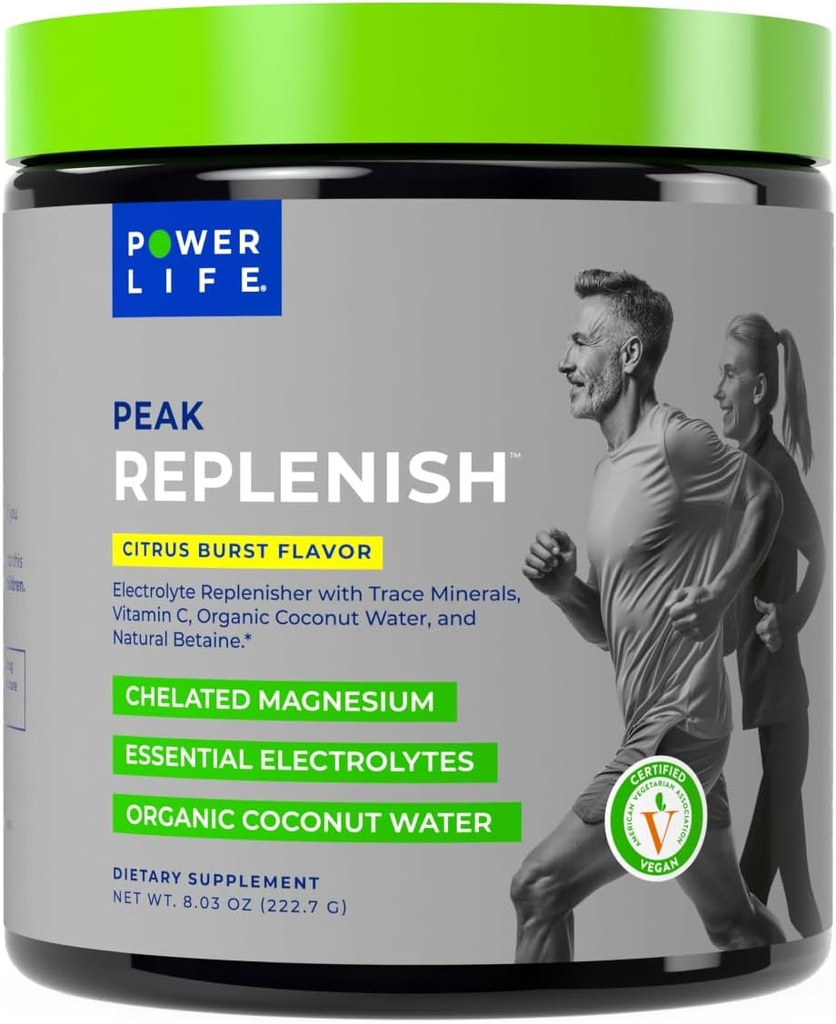 POWERLIFE Peak Replenish -- -- 高吸收镁电解石粉与有机椰水,以及追踪矿物,30种