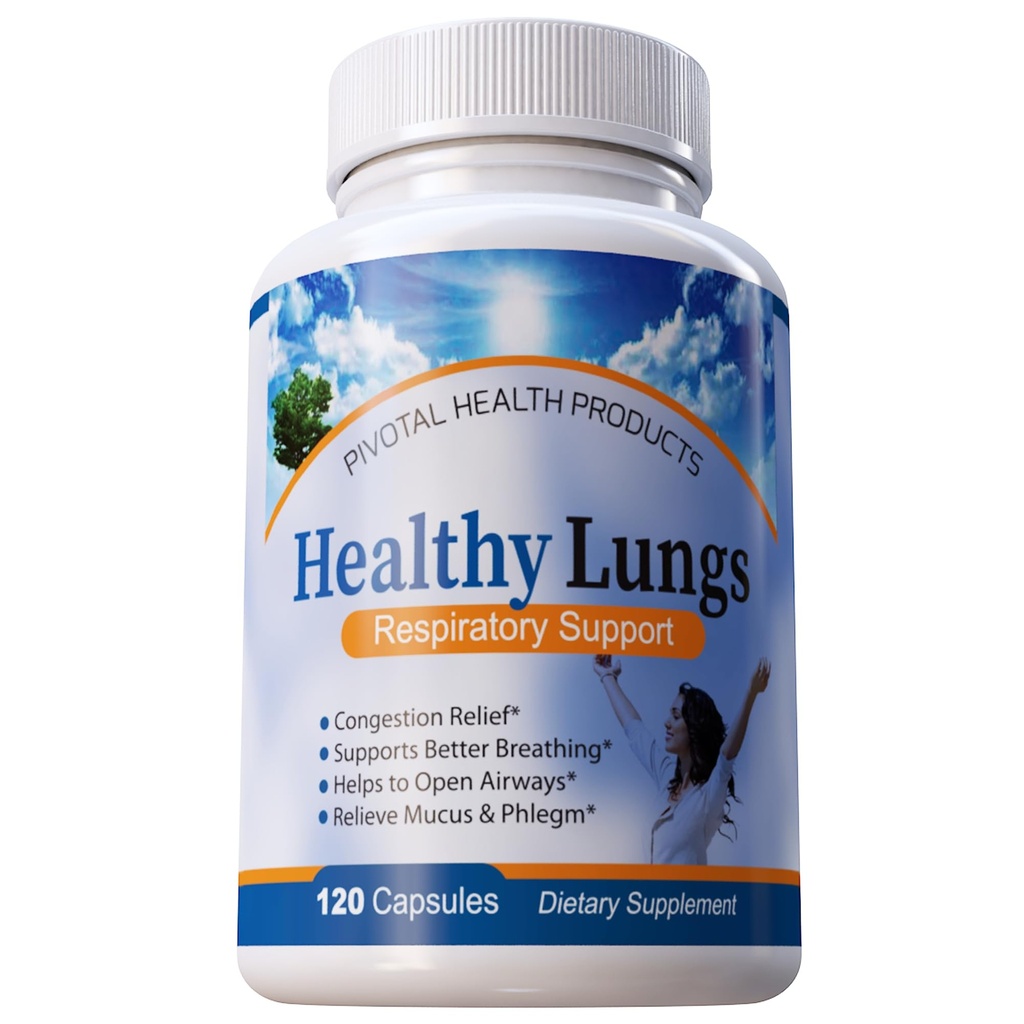 健康肺 120 Capsules - 改善肺功能,呼吸更好,停止穆克斯,Phlegm和过敏反应快. 健康肺获得快速救助 健康肺健康补充