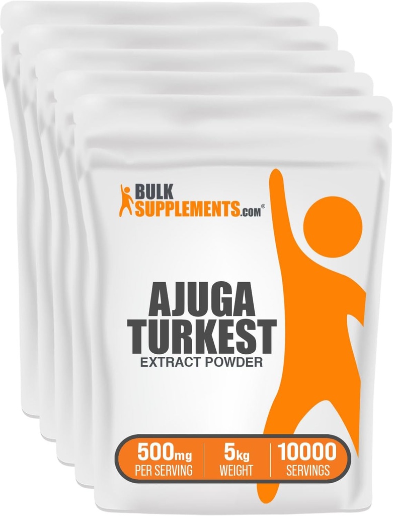 Bulk Assupports.com Ajuga Turkest 提取粉末 - 草药补充粉末, Ajuga 500mg - 纯 & Gluten Free, 每人500mg, 5kg(11磅)(包5)