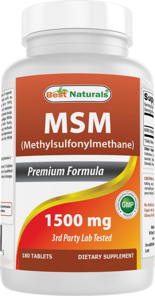 最佳自然剂 MSM 1500 mg 180 片剂