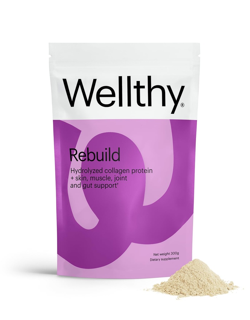 Wellthy Collagen Pepteides 蛋白粉 -- -- 草药水解Collagen促进毛发生长、皮肤、钉子、古特和联合支助 -- -- 20,000mg Collagen & 18g 蛋白(15架)