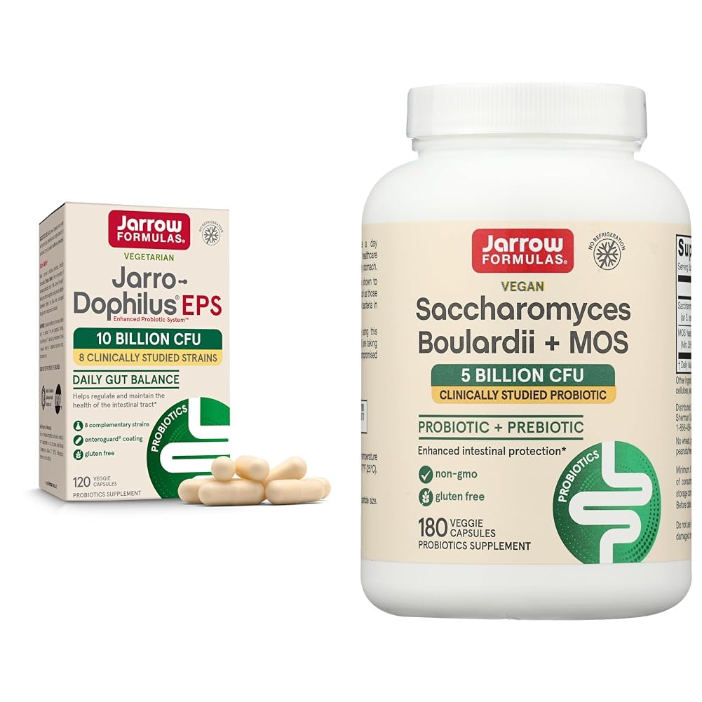 Jarrow 配方 Jarro-Dophilus EPS Probiotics 10亿 CPFO 沙克查洛米切斯 Boulardii Probiotics + MOS 5亿 CPF Probiotic Yeast