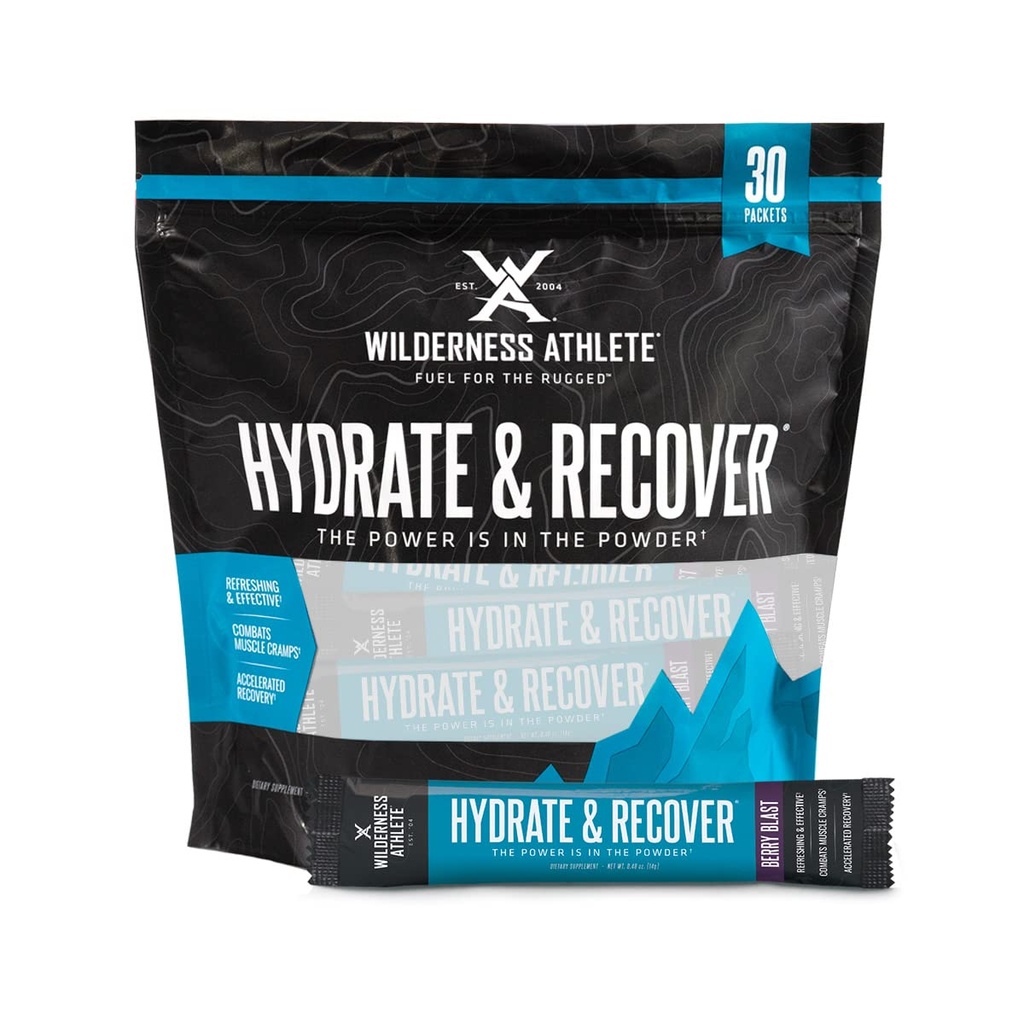 Wilderness Athlete - 水合物和回收 QQ液态水合物 电解液 饮料 混合体 - 与Bcaas一起更快的回收 30 Single service Hydrlete (Berry blast),0.49 Ounce (30页)