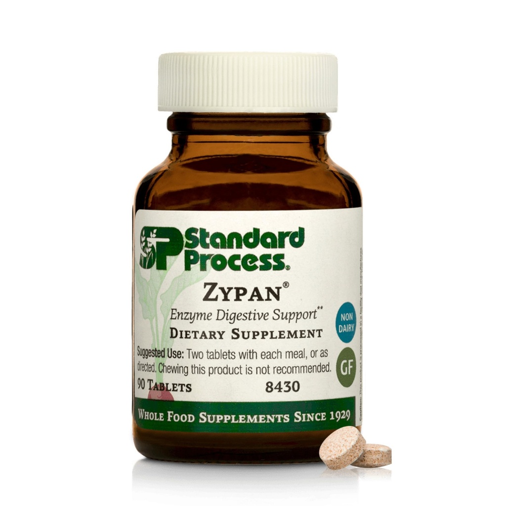 标准工艺Zypan - 消化健康支持补编 - HCI 配有 Pancreatin, Betaine Hydrophollide & Pepsin - 支持 Macronutrient 消化剂 - 90片