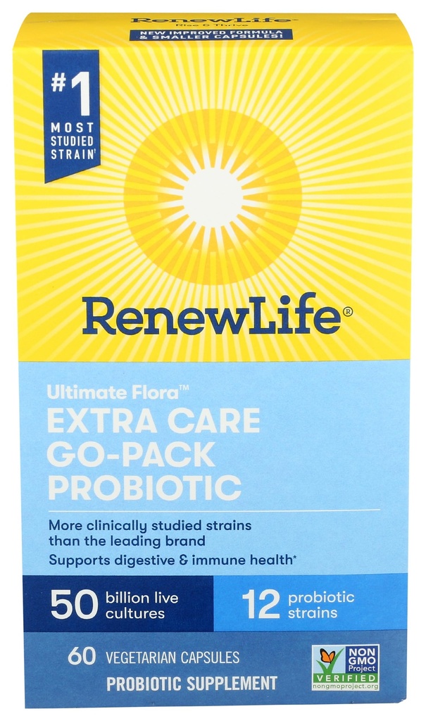 续订生命额外护理 最终花朵 Probiotic 50亿 Go Pack, 60 Ct