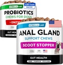Probiotics + Anal Gland Supports Dogs Bundle - 消化酶和预生素 - 过敏,腹泻,便秘和Scoot治疗 - 肉食的纤维补充剂,Gut健康与豁免 - 在美国制造