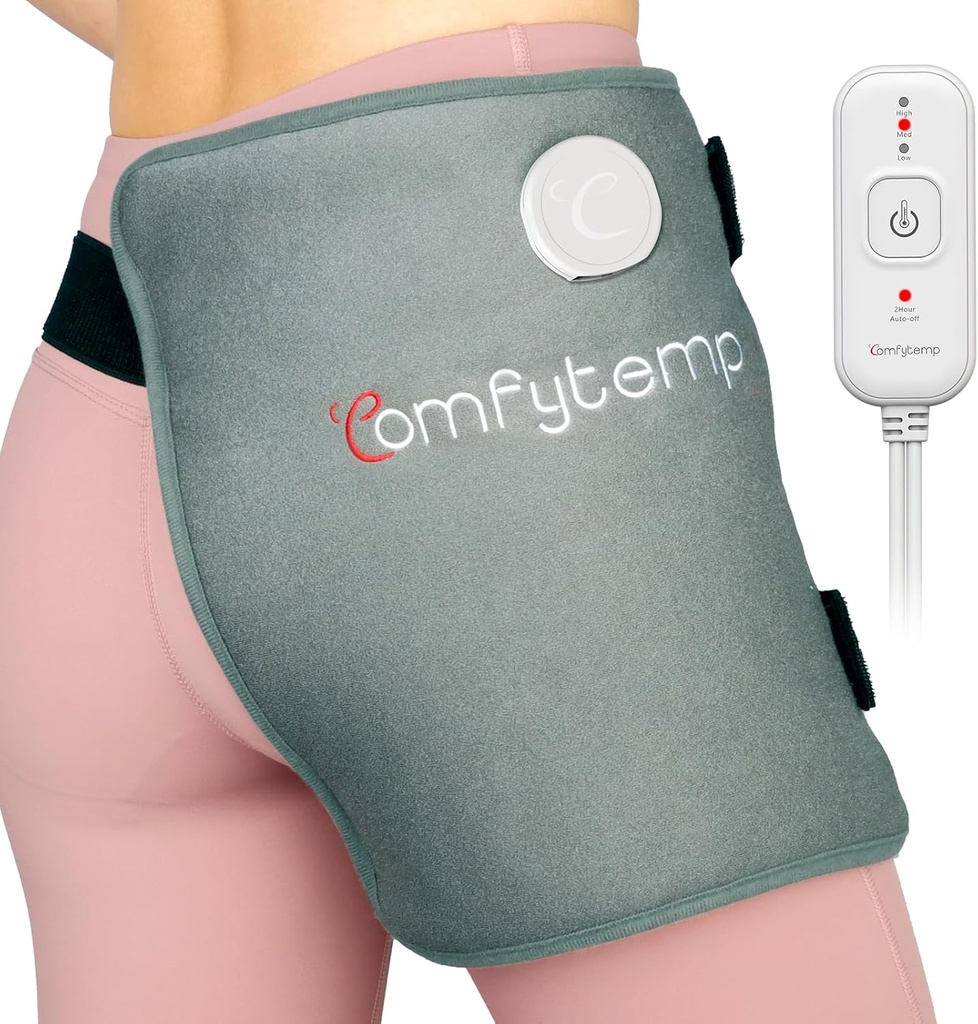 Hip Heating Pad for Hip Sciatica Pain Relief Hip Brace, 母亲妻子男子的圣诞生日礼物, 下回Thigh Buttock Electronic FSA 合格HSA热帕德热物理治疗(S/M)