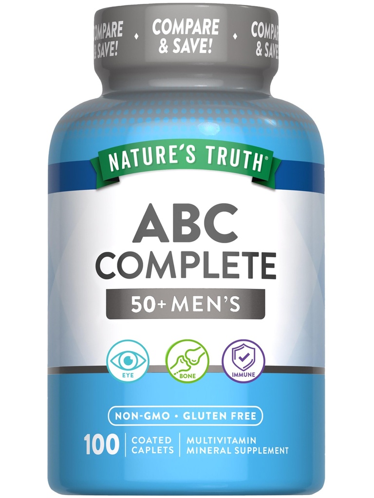 Nature's Truth Men's 50+ multivitamin QQ 与维生素A,C,E,B6和B12 QQ100 Counter QQ Non-GMO & Gluten Free(英语:Non-GMO & Gluten Free) 互联网档案馆的存檔,存档日期2014-03-02.