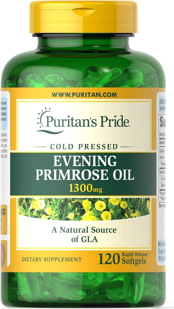 清教徒的骄傲晚报 Primrose Oil 1300 mg 软胶,120 count