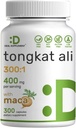 DEL Supplement Tongkat Ali 摘录 300:1 400mg & Maca Root 400mg → 300 Capsules, 超强长号(Eurycoma Longifolia) + Peru Maca – 非GMO, 男子健康草药补充,性能