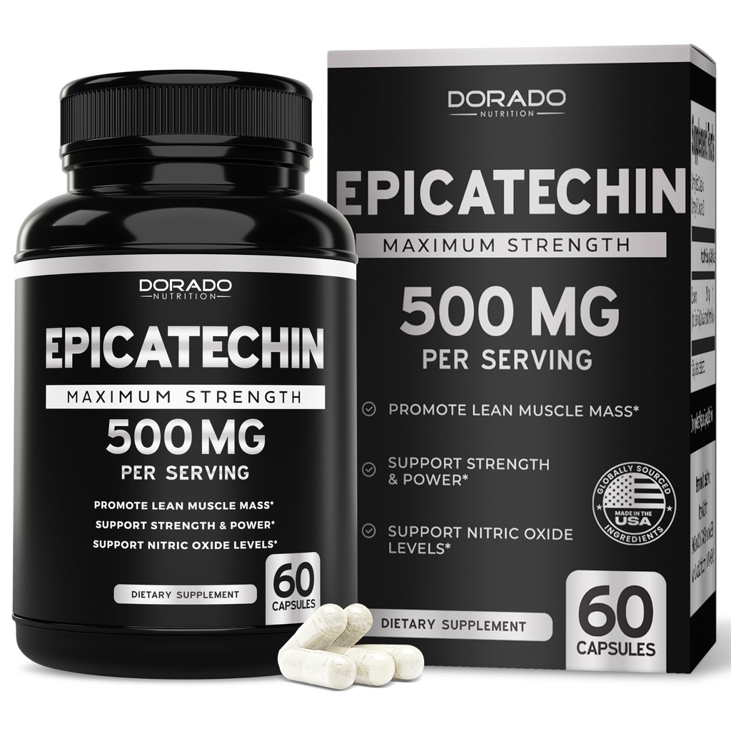 Epicatechin 提取500mg per service (60 Capsules) Myostatin Inhibitor, Myostatin 阻断 Lean Muscle, Nitric Oxide, Stamina & Endurance – 非 GMO, Vegan 补充和第三方测试