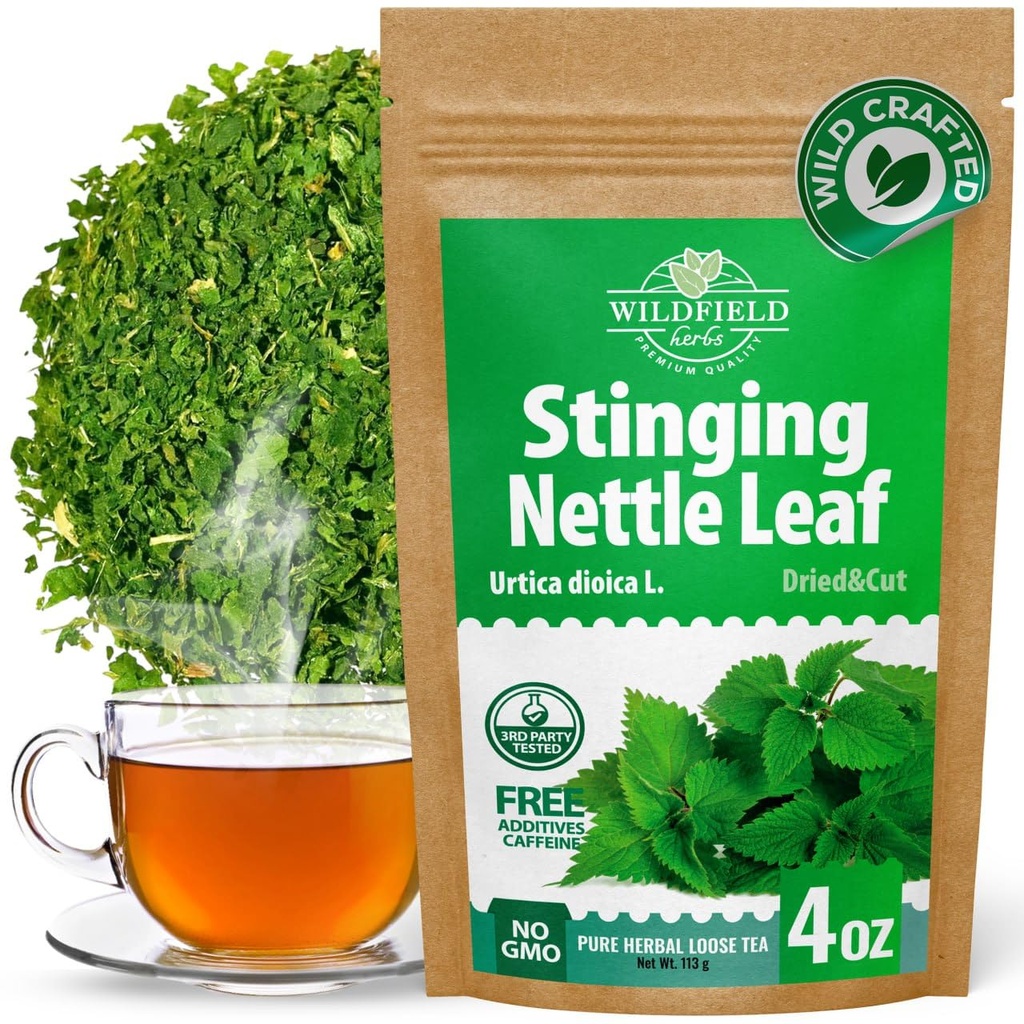 4 oz. Dried Nettle Leaf Tea Ortiga Planta Nettle Bulk Sting Nettle Leaf Herb 茶(Urtica dioica) - 113g Stinging Nettle Leaves 草药茶 Ortiga verde te