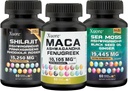 Sea Moss、Shilajit、Maca、黑种子油、Ashwagandha、Ginger、Shilajit、Rhodiola Rosea、Panax Ginseng、Maca Root、Fenugreek、Trifibranol100X, 全部为一个补编(1包)
