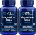 寿命延长 镁 Caps 500mg, 270 capsules (Pack of 2) - Vegan, Non-GMO, Mag Complex 补充 w/Oxide, Citrate, Succinate