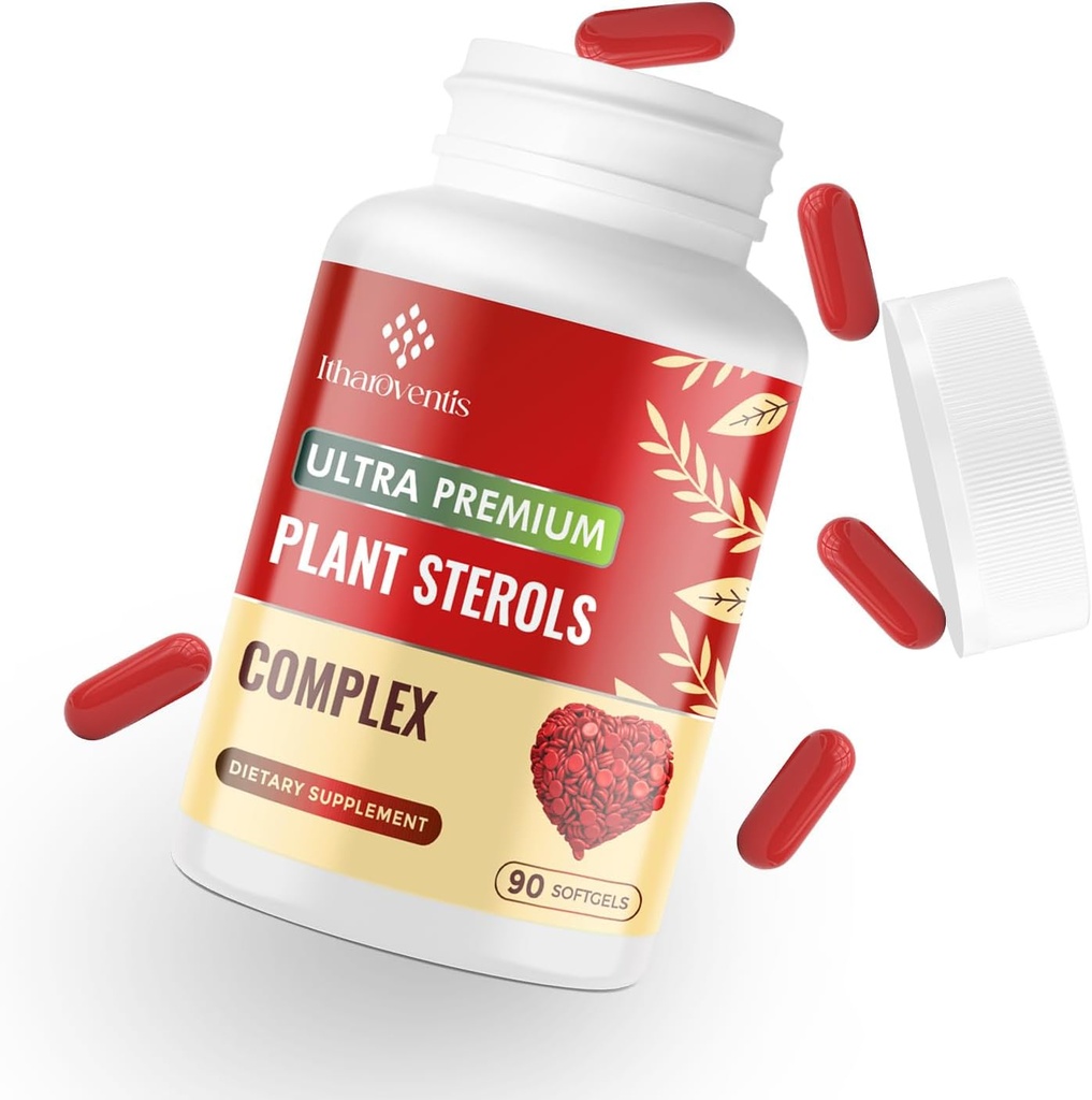 配有植物 Sterols、红酵母稻、Citrus Bergamot 和 Garlice 的饮食补充剂