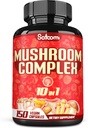 Satoomi 10in1 蘑菇综合补充剂 -- -- 5个月供应 -- -- 与Lions Mane、Cordyceps、Reishi、Chaga、Maitake、Shitake等混合 -- -- 大脑支持 -- -- 150卡普勒