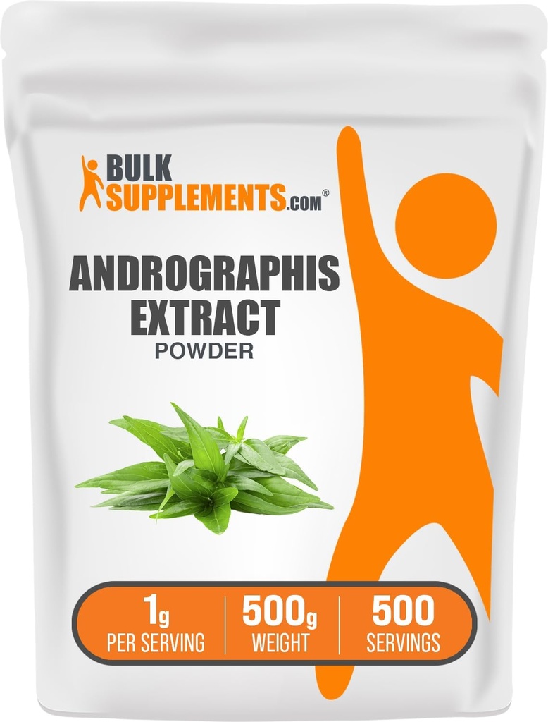 Bulk Assupports.com 安德洛吉斯 提取粉末 - 安德洛吉斯 Paniculata 草药补充 - Gluten Free, 每人1克,500克(1.1磅)(一包)