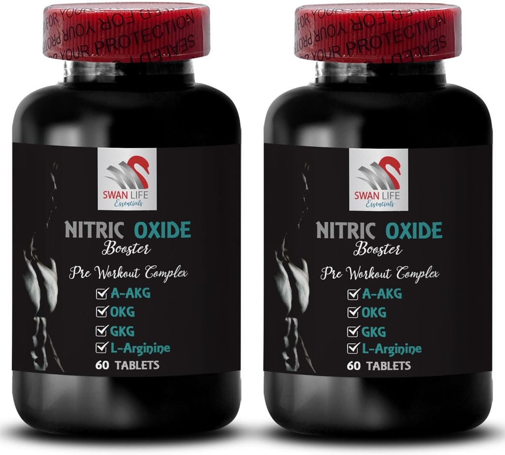 锻炼补充剂 -- -- NITRIC OXIDE BOSTER -- -- 氧化氮、男子氧化氮补充剂、体育活动、强度支持、动力提升、A-AKG、肌肉支持 2瓶120片