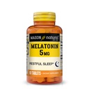 Mason Natural Melatonin 5 mg 配有 B6 & Calcium, 自然睡眠援助, 支持休眠, 60 片