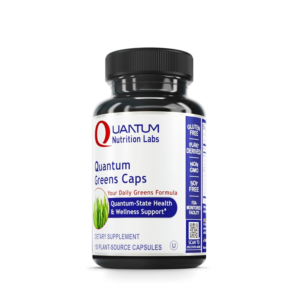 量子营养实验室 Greens Capsules - 超级绿地 Capsules, Greens 补充品, Superfood Blend for Wellness, 有机维吉药与卡莱, 叶绿地, Alfalfa - 150 蔬菜 Capsules