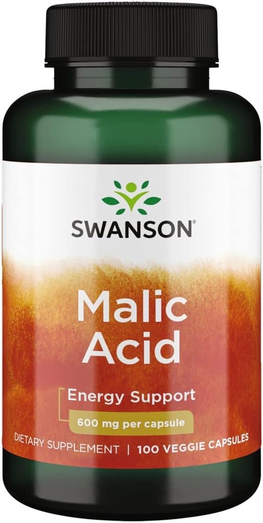 Swanson Malic酸 - 促进细胞能源生产的自然补充物 - 帮助Nourish ' &' Energizes Muscles的补充公式 - (100 Veggie Capsules,各600毫克)