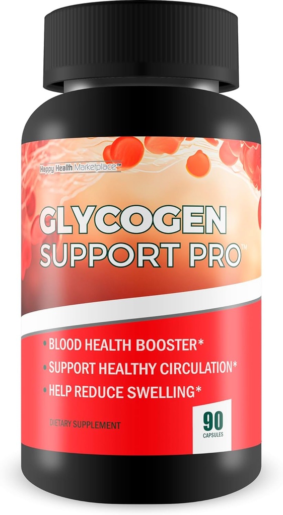 Glycogen支持Pro - 我们的最佳泛丙基辅酶支持 抗氧化剂血液健康血液循环补充 - 血液补充 W/Magnesium Turmeric Vitamin D Vitamin C D 锌平衡血液促进器