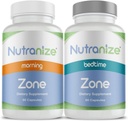 Nutranize Zone Twin-Pack 补充系统 - 药剂师 - 指定时间 早安和床头帽 配有甘油镁,维生素D3,K2 MK7, 甲基folate, Chromium, Melatonin - 30天供应(120计)