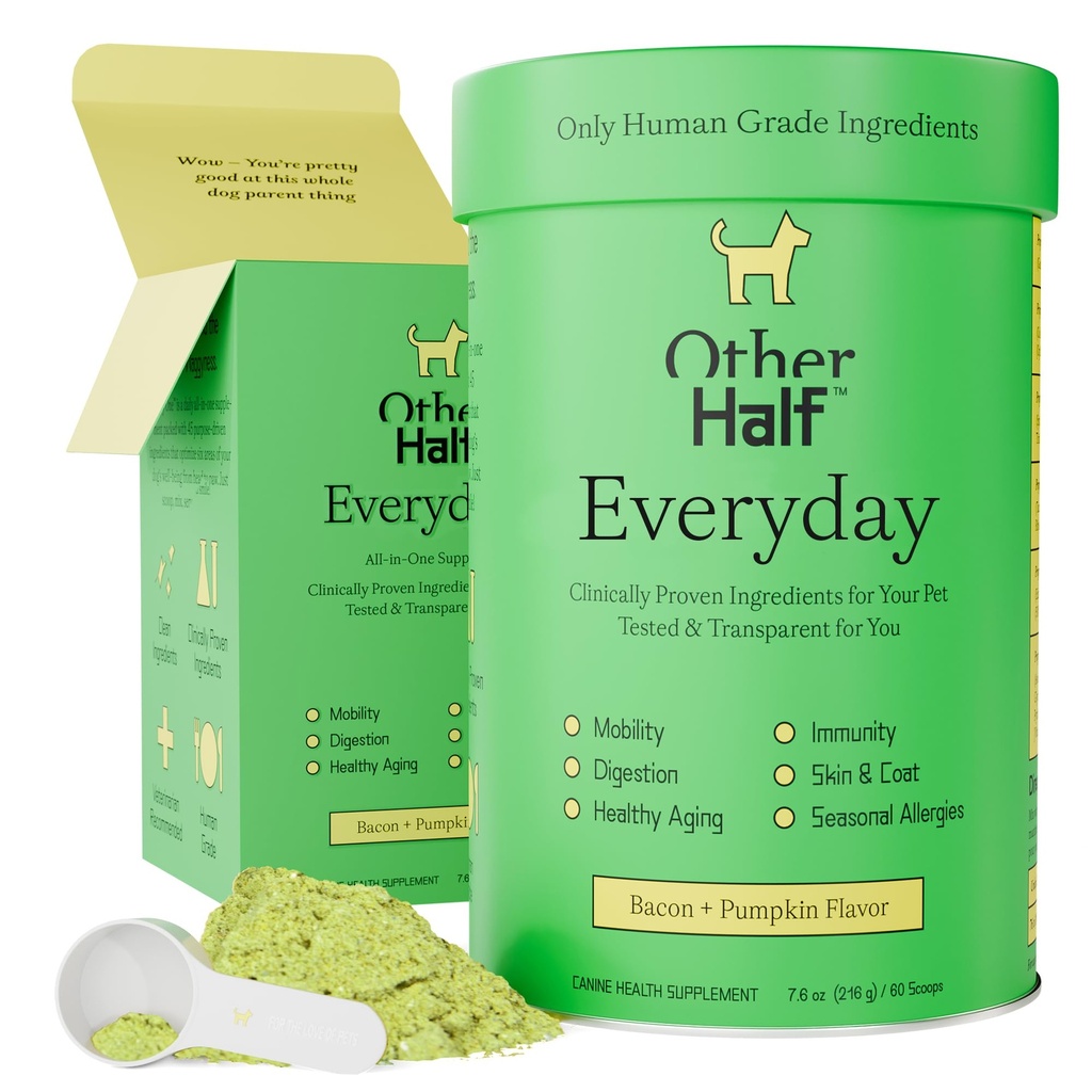其他每日半日 - 狗多维特敏补充剂 - 每日联合, 古特, 过敏, Immune, Urinary Tract Support, Skin, Coat & More - Glucosamine, Chondroitin, Omega 3 & Probiotics - 45 活性成分
