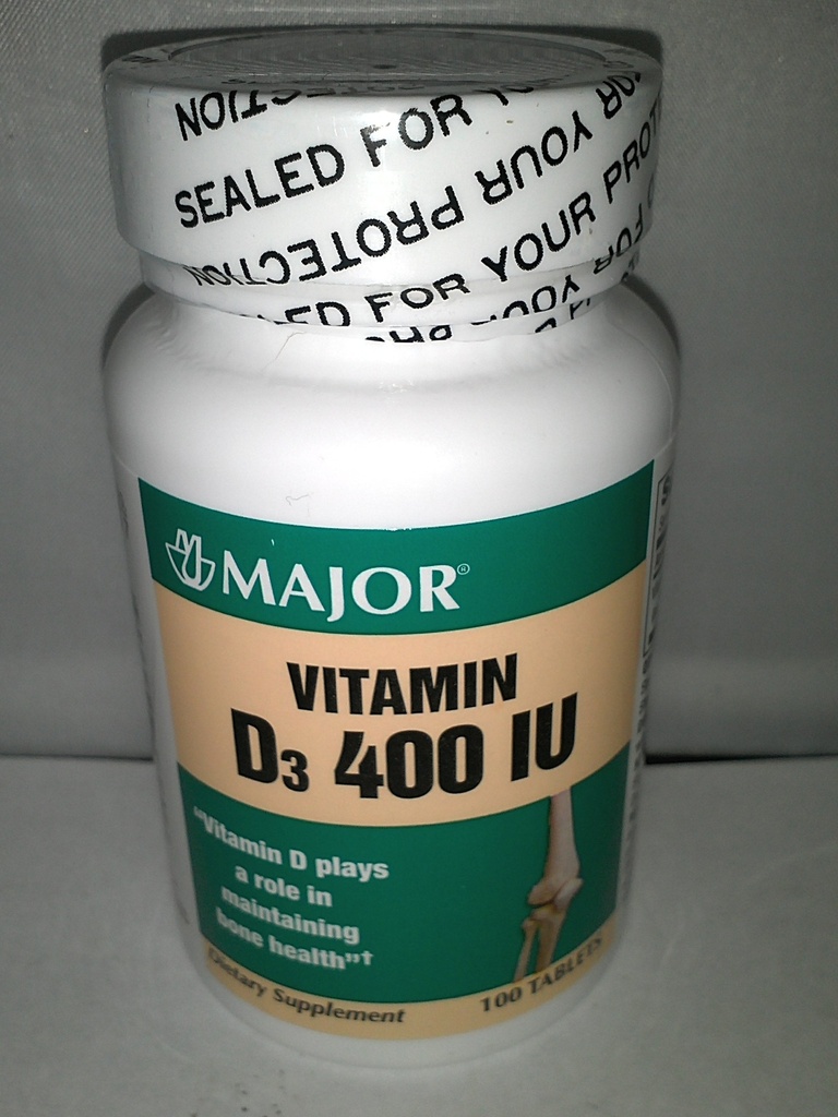 主要普通维生素D3,400 IU 膳食补充 Bone 保健100片