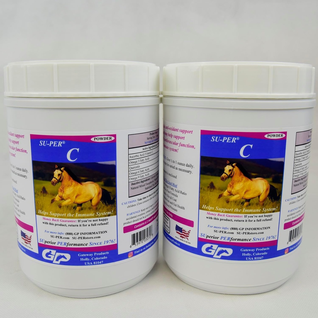 对马的超级PER C 维生素C - Equine Antioxidant & Immune Support – Horse Vitamins & Minerals Suppose - 2.5英镑(2包)