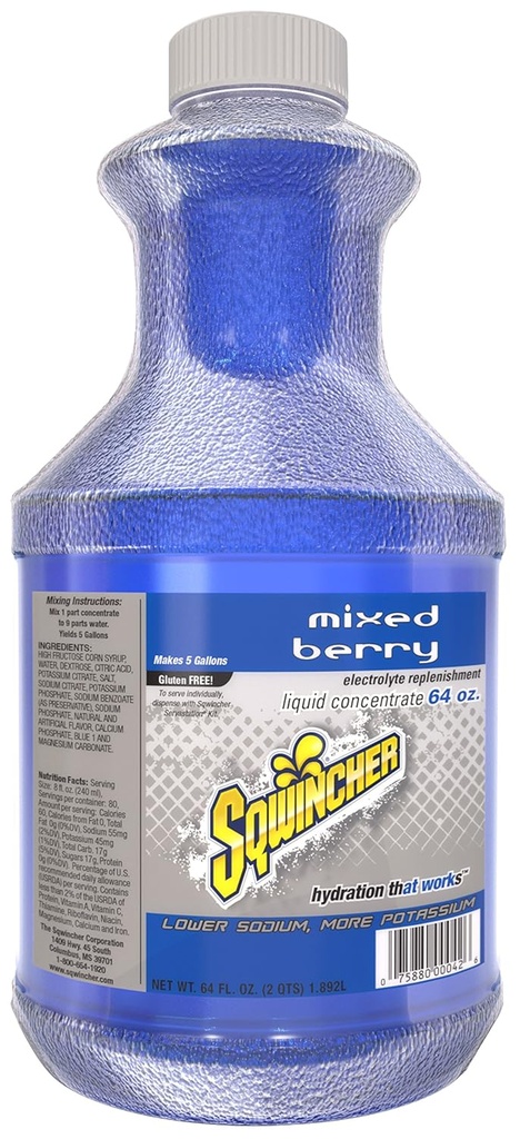 Sqwincher 030320-MB 液体集中, 5 Gallon Yield, 蓝色, 标准 (Pack of 6)