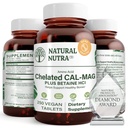 天然核Chelated Calcium Magnesium 1000/500 mg 补充剂 Plus Betaine HCL - Chelated Cal Mag 改善骨密度,支持肌肉,牙齿,心血管和神经健康,250 Vegan 片