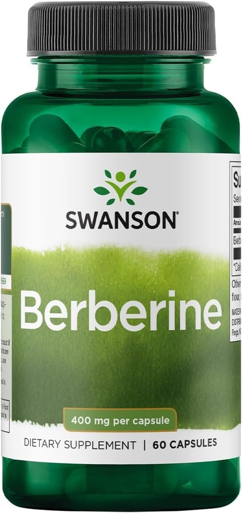 Swanson Berberine - 支持代谢健康和心脏健康* - 包含标准化的Berberine HCl - 非GMO和Gluten-free - 60 Vegan Capsules