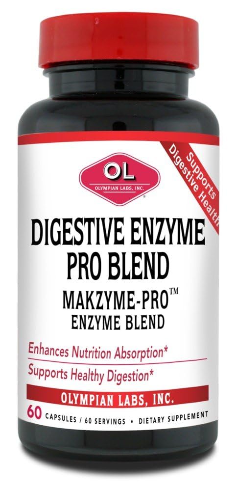 Olympian Labs 消化剂 Makzyme-Pro Enzymes, 60 Capsules, Breaks Down 蛋白质, 碳化物, 脂肪, 石油和牛奶, 60种服务