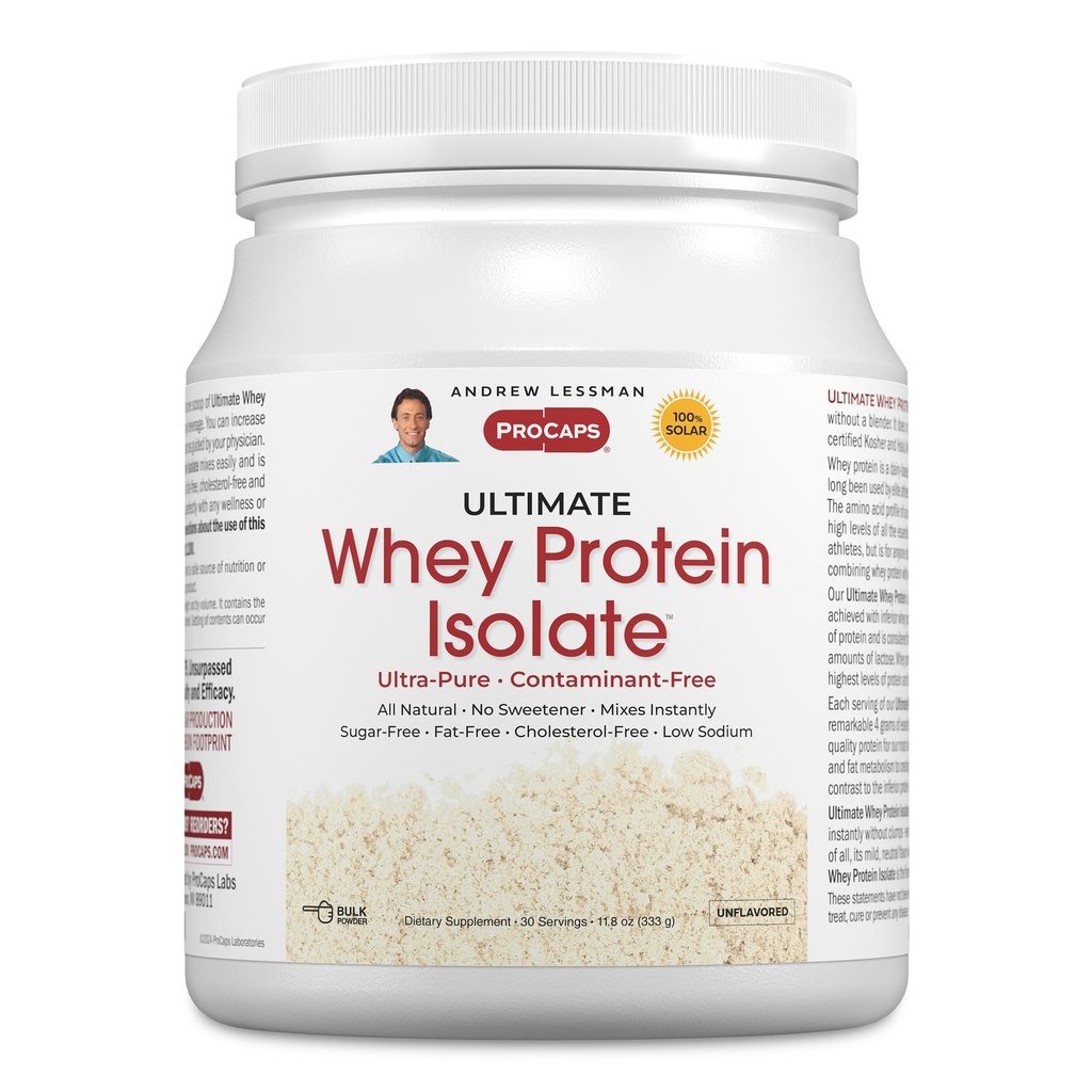 Andrew Lessman Ultimate Whey 蛋白质隔离30种服务——支持工作恢复和精益肌肉非GMO,无添加火焰,无脂肪,无糖和无甜味,认证科舍. 无附加