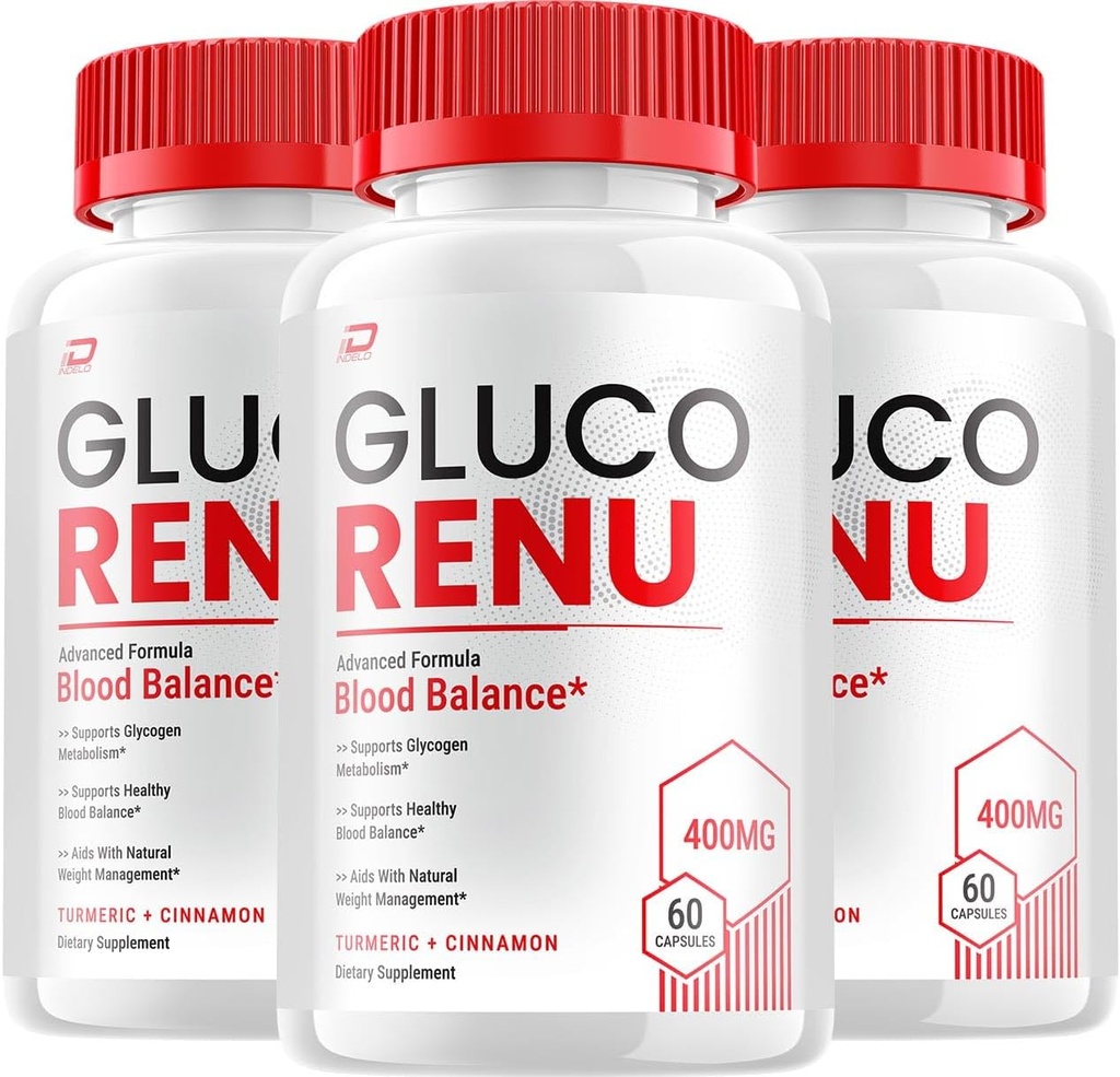 Gluco Renu Capsules - Gluco Renu 高级补编,所有维持健康水平的自然公式,最大强度公式,Gluco Renuw Capsules Reviews (3 Pack - 180 Capsules).