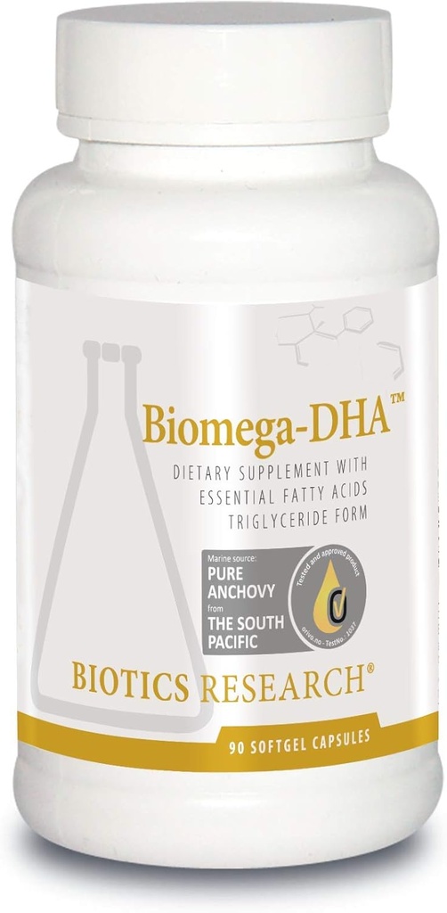 生物研究 Biomega DHA 鱼油, 600 mg DHA, 支持学习和记忆,胎儿脑维生素, 90 Softgel Capsules