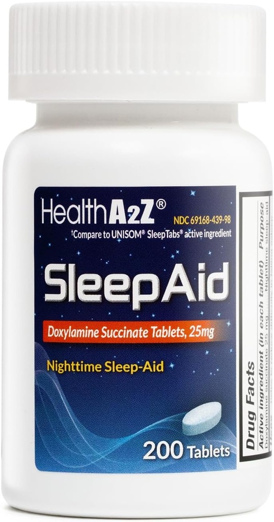 健康 A2Z®睡眠援助 |多西拉胺 Succinate 25mg (200个计数(一包))