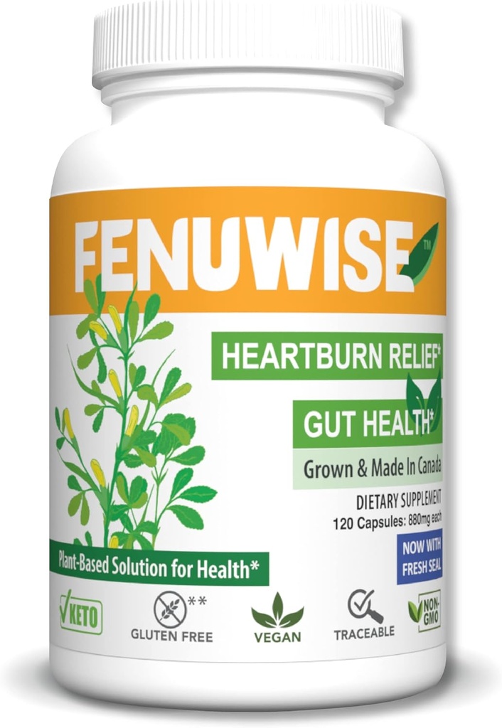 Fenugreek Fiber Capsule 天然酸性减量补充剂 -- -- 支持消化卫生的Vegan营养补充剂,120个