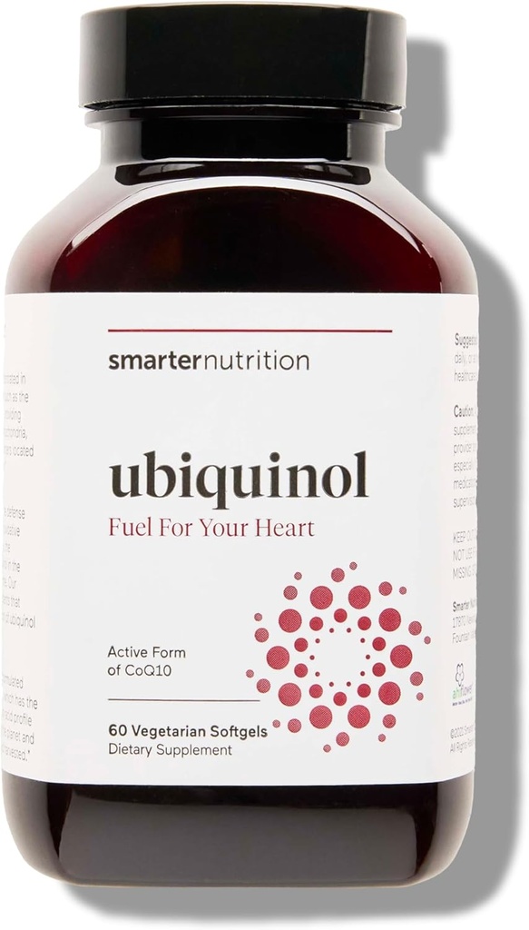 SMARTERNATION Ubiquinol 100mg + 天然植物制成 OMEGA 3 6 9 - 临床研究 Ahiflower® Oil - 用于心脏支持的超吸收CoQ10 - 非GMO - 60 Softgels [30日供应]