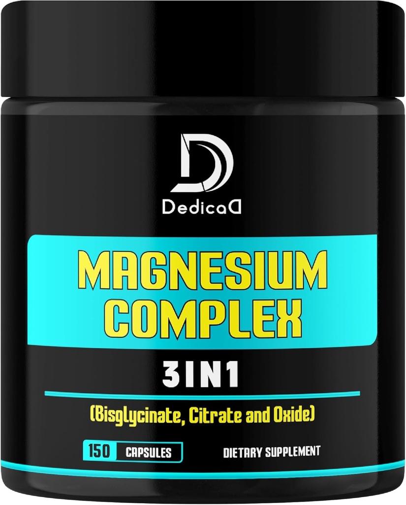 Bisglycnate、Citrate和Oxide - 150卡普尔 - 100mg元素三重镁复合物补充 - 支持能源生产、肌肉、脑和免疫健康