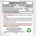 带COQ10和Turmeric Crucumin的红酵母水稻 1500毫克/用生物per服务