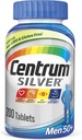 Centrum Silver Multivitamin for Men 50 Plus, Multivitamin/多minar 配有维生素D3,B维生素和锌,Gluten Free,非GMO 配料 - 200 Counter
